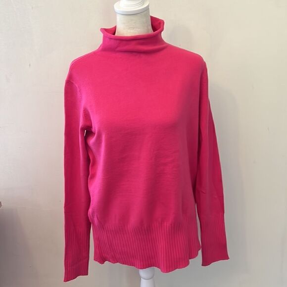 French Connection baby soft roll neck hot pink sweater Size L New - Picture 2 of 10
